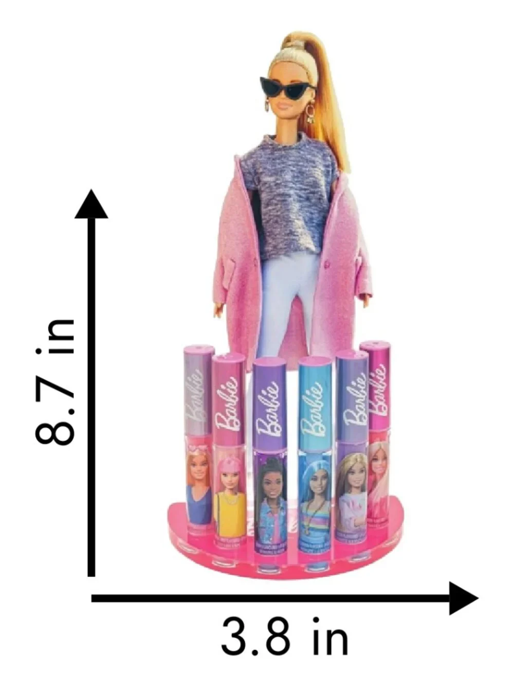 Barbie Plant Based Lip Gloss & Acrylic Storage, Display Stand NEW (No Doll)